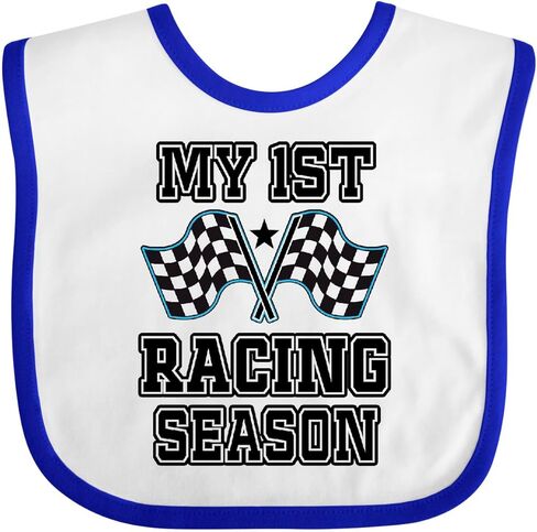 inktastic My 1st Racing Season Checkered Flags Baby Bib in Saudi Arabia