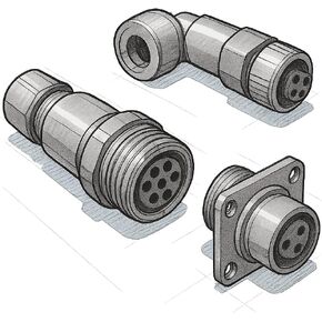 موصل أنثى Micro Overmold 2 Pin للتطبيقات تحت الماء، 300 فولت تيار متردد، 10 أمبير لكل جهة اتصال، جسم مطاطي كلوروبرين، اتصالات نحاسية مطلية بالذهب، PN: MCOM2F (عبوة من 11 وحدة) in Saudi Arabia