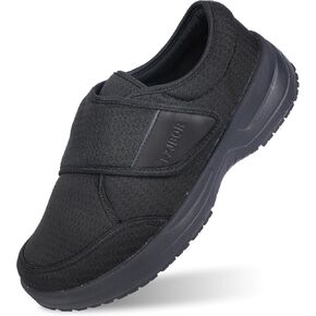 Diabetic Shoes for Men and Women,Adjustable Extra Wide Slip-on Walking Shoes with Arch Support Cushioning Therapeutic for Swollen,Orthopedic Foot Pain Relief, Neuropathy(Black) in Saudi Arabia
