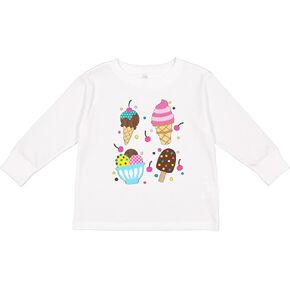 inktastic Ice Cream with Patterns Toddler Long Sleeve T-Shirt in Kuwait