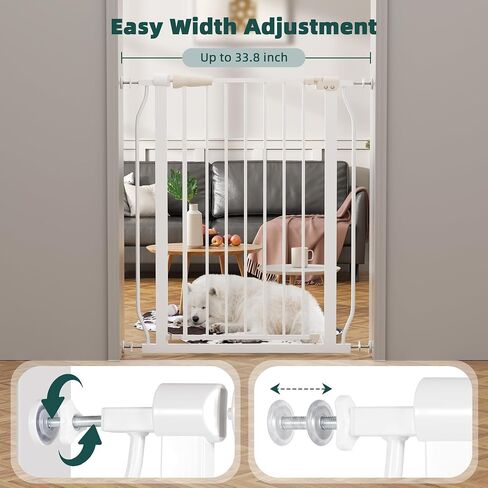 Elevon Pet Gate for Dogs, Pressure Mounted with Auto Close, Adjustable Width 29.1-33.8 Inch x 36 Inch, Gray in Saudi Arabia