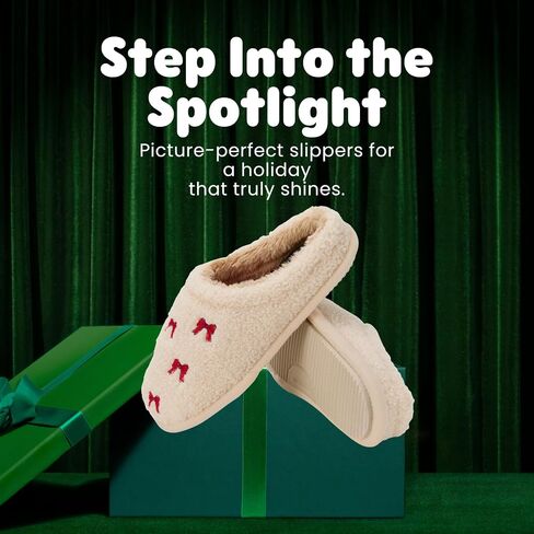 Dearfoams womens Holiday Christmas Gift Fuzzy Cozy Sherpa Novelty House Shoe Slipper in Saudi Arabia