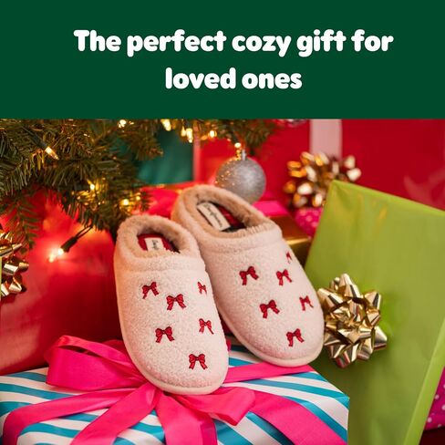Dearfoams womens Holiday Christmas Gift Fuzzy Cozy Sherpa Novelty House Shoe Slipper in Saudi Arabia