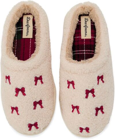 Dearfoams womens Holiday Christmas Gift Fuzzy Cozy Sherpa Novelty House Shoe Slipper in Saudi Arabia