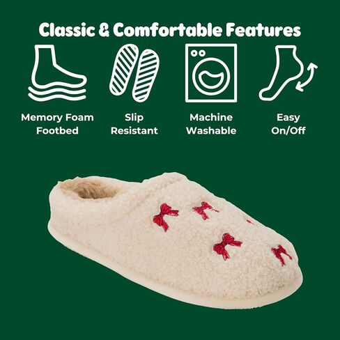 Dearfoams womens Holiday Christmas Gift Fuzzy Cozy Sherpa Novelty House Shoe Slipper in Saudi Arabia