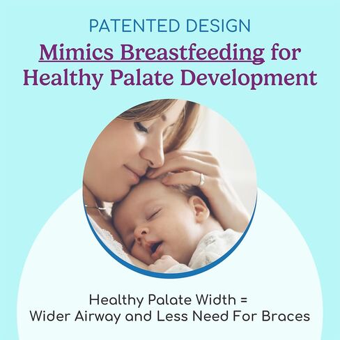 Breathe Baby Pacifier – Patented Design for Natural Oral & Facial Development - BPA-Free, Latex-Free, Pediatrician Developed - Dishwasher Safe 2 Pack (Stage 1: 0-3 Months) in Saudi Arabia