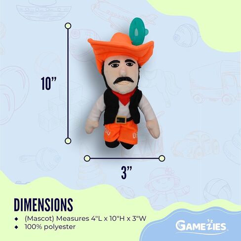 مصاصة سيليكون للأطفال الأولاد والبنات من Gamezies مع لعبة محشوة على شكل تميمة جامعية، مرخصة بشكل جماعي، مسدس بيت، تم اختبارها من قبل CPSIA في جامعة ولاية أوكلاهوما، خالية من مادة BPA، من 0 إلى 6 أشهر in Kuwait