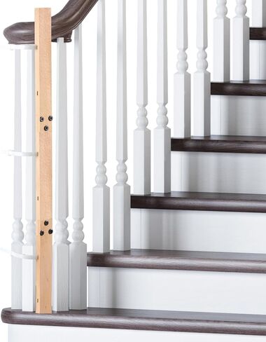 Chunful 1 Pack Universal Baby Gate Banister Adapter Wood No Hole Stairway Banister Adapter Mounting Kit for Pet Fit Round, Square, Irregular Post up to 42" Tall, Gate Not Included (White) in Saudi Arabia