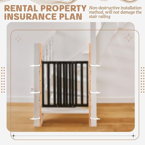 Chunful 1 Pack Universal Baby Gate Banister Adapter Wood No Hole Stairway Banister Adapter Mounting Kit for Pet Fit Round, Square, Irregular Post up to 42" Tall, Gate Not Included (White) in Saudi Arabia