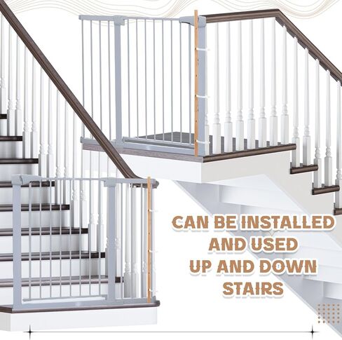 Chunful 1 Pack Universal Baby Gate Banister Adapter Wood No Hole Stairway Banister Adapter Mounting Kit for Pet Fit Round, Square, Irregular Post up to 42" Tall, Gate Not Included (White) in Saudi Arabia
