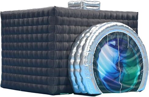 Inflatable Photo Booth Enclosure, Camera Shaped Inflatable Black Cube Tent with Blower (External Black & Internal White, 11.5x9.2x8.2ft), Photo Booth Backdrop for Wedding, Advertising, Party in Saudi Arabia