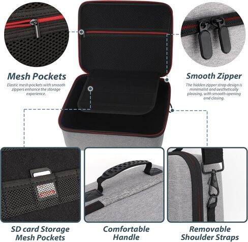 DSLR Camera Case for Canon EOS Rebel T7/T100/R50/R6 Mark II/R7/R8/90D/5D Mark IV, Fits Sony, Nikon DSLRs, Holds Lens & Tripod with Adjustable Dividers, SD Card Storage (Grey, L) in Saudi Arabia