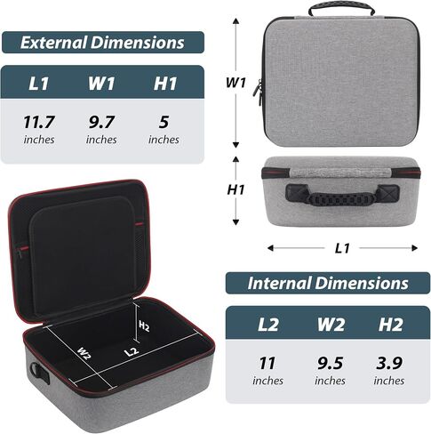 DSLR Camera Case for Canon EOS Rebel T7/T100/R50/R6 Mark II/R7/R8/90D/5D Mark IV, Fits Sony, Nikon DSLRs, Holds Lens & Tripod with Adjustable Dividers, SD Card Storage (Grey, L) in Saudi Arabia