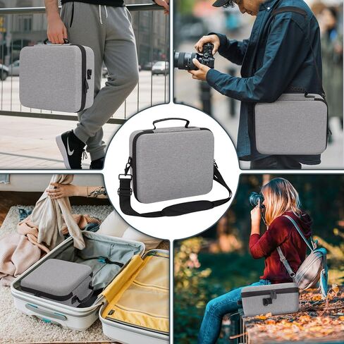 DSLR Camera Case for Canon EOS Rebel T7/T100/R50/R6 Mark II/R7/R8/90D/5D Mark IV, Fits Sony, Nikon DSLRs, Holds Lens & Tripod with Adjustable Dividers, SD Card Storage (Grey, L) in Saudi Arabia