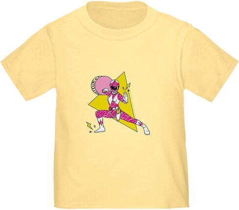 تي شيرت CafePress Power Rangers Pink Ranger Defensiv للأطفال الصغار، تي شيرت لطيف برسومات للأطفال الصغار، 100% قطن in Kuwait