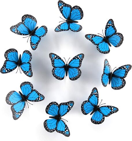 برتقالي العاهل فراشة زينة عيد الفصح جدار الشارات 3D الفراشات الجدار ملصق استحمام الطفل الفن صائق لديكورات المنزل in Kuwait