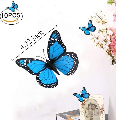 برتقالي العاهل فراشة زينة عيد الفصح جدار الشارات 3D الفراشات الجدار ملصق استحمام الطفل الفن صائق لديكورات المنزل in Kuwait