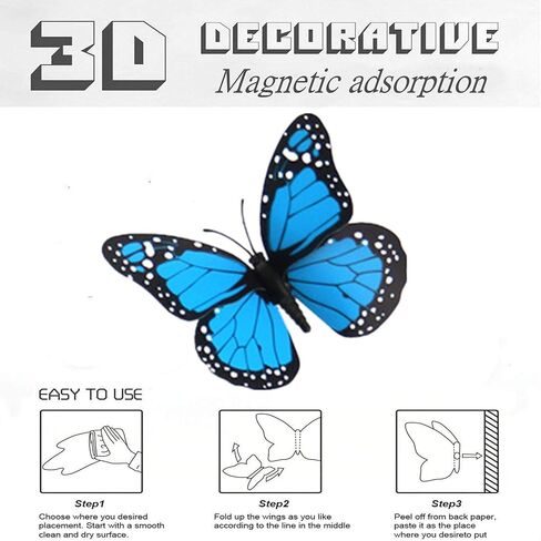 برتقالي العاهل فراشة زينة عيد الفصح جدار الشارات 3D الفراشات الجدار ملصق استحمام الطفل الفن صائق لديكورات المنزل in Kuwait