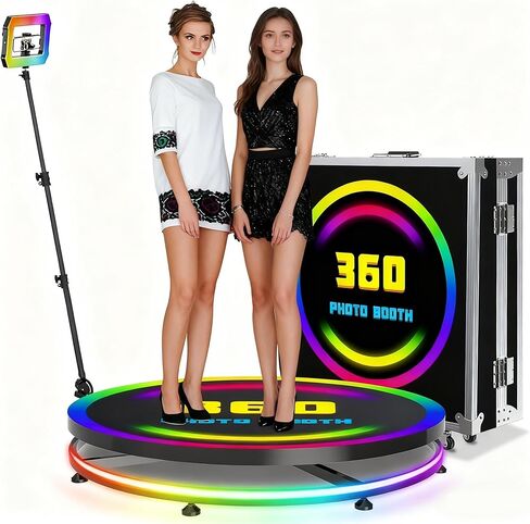 كشك صور بزاوية 360 درجة مزود بشريط LED، ووظيفة عرض الشعار، ومنصة كبيرة مقاس 45.3 بوصة للمعارض التجارية/مراكز التسوق in Kuwait