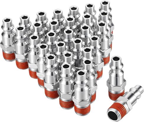 طقم مقابس صناعية 30 قطعة 1/4 بوصة ذكر NPT، تركيبات خرطوم خط الهواء سريعة التوصيل، مقابس هوائية عالية التدفق 1/4 بوصة، قارنة توصيل الهواء ومجموعة التوصيل، تجهيزات ضاغط الهواء in Saudi Arabia