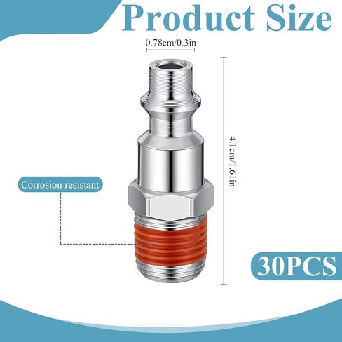 طقم مقابس صناعية 30 قطعة 1/4 بوصة ذكر NPT، تركيبات خرطوم خط الهواء سريعة التوصيل، مقابس هوائية عالية التدفق 1/4 بوصة، قارنة توصيل الهواء ومجموعة التوصيل، تجهيزات ضاغط الهواء in Saudi Arabia
