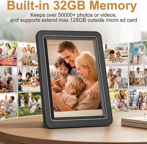 إطار صور رقمي - إطار صور رقمي واي فاي ذكي مقاس 10.1 بوصة من Frameo، وشاشة لمس IPS عالية الدقة 1280x800، ومساحة تخزين 32 جيجابايت، ومشاركة فورية عبر التطبيق، لأعياد الميلاد والتدفئة المنزلية والذكرى السنوية in Kuwait