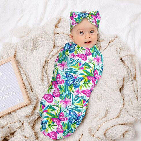 Strawberry Swaddle Blankets Newborn Receiving Blanket Baby Swaddle Wrap With Headband Hat Set For Baby Girls Boys in Saudi Arabia