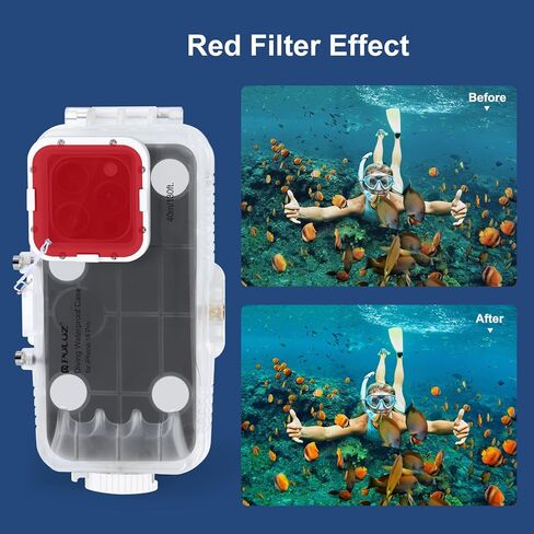 Waterproof Case for iPhone 16 Pro Max 6.9 Inch, IPX8 40m/130ft Underwater Housing Shell Shockproof Diving Phone Cover for Snorkeling Swimming Skiing in Kuwait