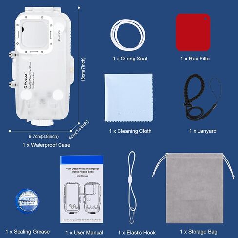 Waterproof Case for iPhone 16 Pro Max 6.9 Inch, IPX8 40m/130ft Underwater Housing Shell Shockproof Diving Phone Cover for Snorkeling Swimming Skiing in Kuwait