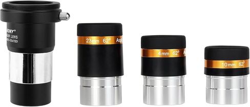 SVBONY 4mm 10mm 23mm Telescope Eyepieces Lens 62 Degree Wide Angle and Barlow Lens 2X, 1.25 inch Barlow Lens with M42 Thread Fully Coated Lens Accessories Kit for 1.25 inches Astronomic Telescope in Saudi Arabia