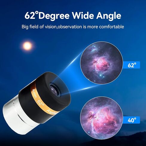 SVBONY 4mm 10mm 23mm Telescope Eyepieces Lens 62 Degree Wide Angle and Barlow Lens 2X, 1.25 inch Barlow Lens with M42 Thread Fully Coated Lens Accessories Kit for 1.25 inches Astronomic Telescope in Saudi Arabia
