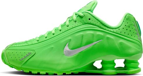 Nike Shox R4 Women's Running Shoes (Green Strike | Metallic Silver, US Footwear Size System, Adult, Women, Numeric, Medium, 7.5) in Saudi Arabia