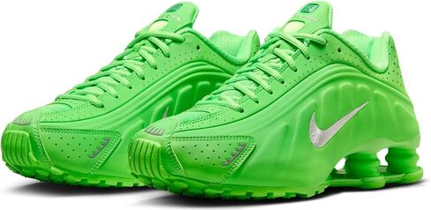 Nike Shox R4 Women's Running Shoes (Green Strike | Metallic Silver, US Footwear Size System, Adult, Women, Numeric, Medium, 7.5) in Saudi Arabia