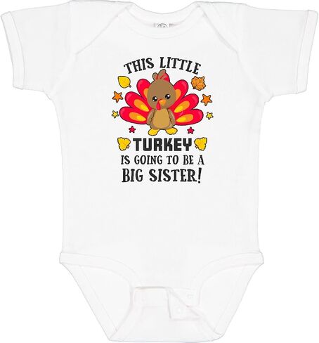 inktastic This Little Turkey Is Going To Be a Big Sister Baby Bodysuit in Saudi Arabia