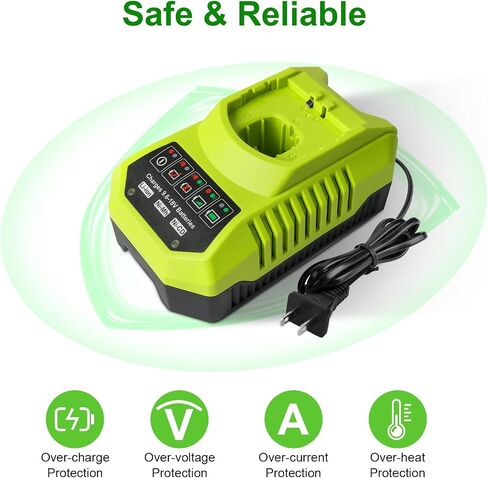 مجموعة مكونة من 2 بطارية وشاحن بديلة بقدرة 3.0 أمبير في الساعة متوافقة مع نظام ONE+ 18V - تناسب أدوات Ryobi 18V اللاسلكية (غير مصنوعة في Ryobi) in Saudi Arabia