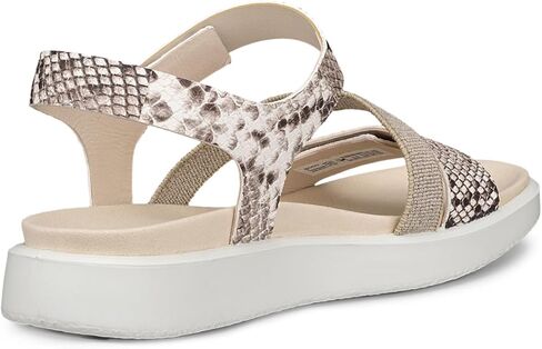 ECCO Women's Flowt 2 Band Sandal, Bright White/Python, 6-6.5 in Saudi Arabia