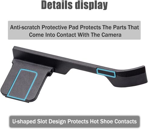 Metal Thumb Grip with Hot Shoe Cover for Fujifilm X100V/X100VI Leather Trim Camera Hot Shoe Thumb Hand Grip (Leather Grain Black) in Saudi Arabia