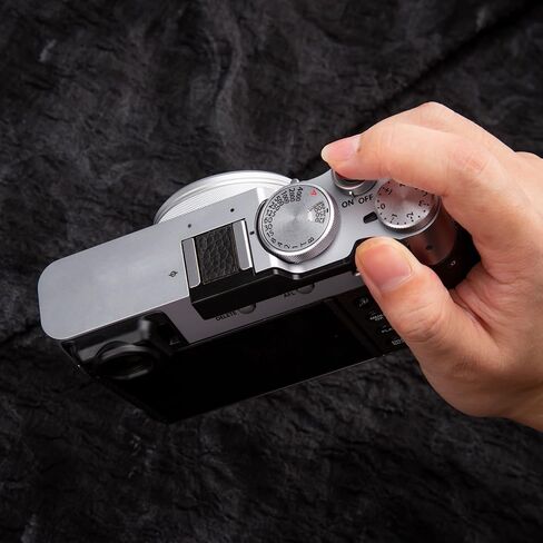 Metal Thumb Grip with Hot Shoe Cover for Fujifilm X100V/X100VI Leather Trim Camera Hot Shoe Thumb Hand Grip (Leather Grain Black) in Saudi Arabia