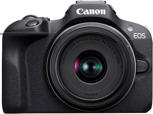 Canon EOS R100 Mirrorless Camera with 18-45mm and 420-800mm Lens + 64 GB Memory + Hood + Monopod + Filters + Tripod + More (31pc Bundle), Black (Renewed) in Saudi Arabia