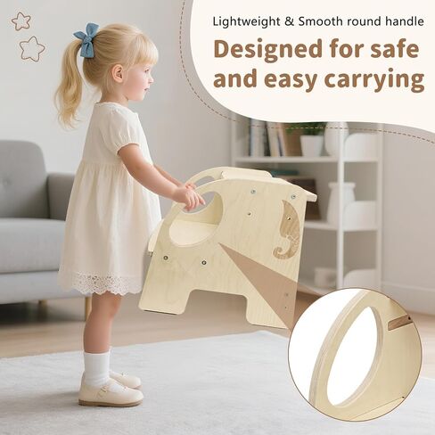 Wooden Toddler Step Stool - Height-Adjustable Non-Slip 2-Step Stool for Kids, Potty Training for Bathroom Sink, Kitchen & Bedroom - Lightweight, Easy Assembly in Saudi Arabia
