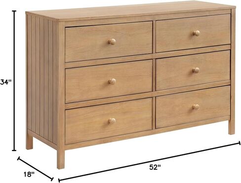 Soho Baby Everlee 6 Drawer Dresser, Honey Wood in Saudi Arabia
