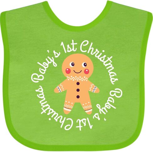 inktastic Baby 1st Christmas Gingerbread Man Baby Bib in Saudi Arabia