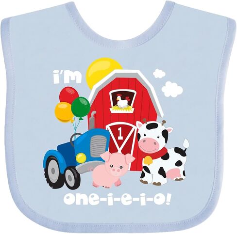 inktastic ONE-I-E-I-O 1st Birthday Baby Bib in Saudi Arabia