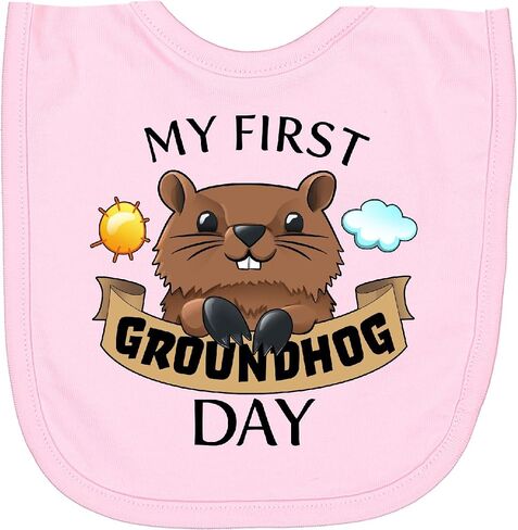 inktastic My First Groundhog Day- Cute Newborn Bib in Saudi Arabia