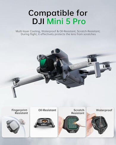 فلتر Black Mist 1/4 لـ DJI Mini 5 Pro - ينعم الأضواء ويخلق توهجًا سينمائيًا in Kuwait