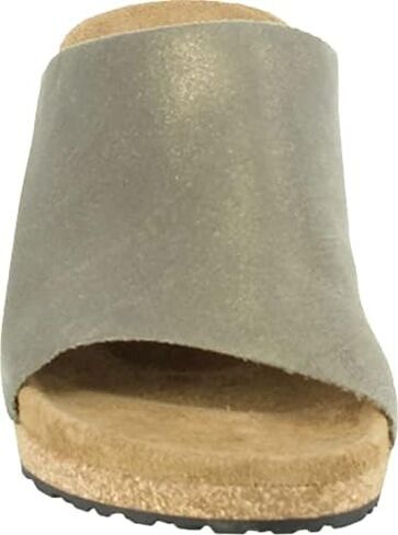 Birkenstock Papillio Women's Namica Wedge Sandals in Suede Leather Metallic Stone Gold in Saudi Arabia