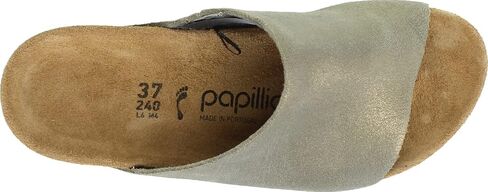 Birkenstock Papillio Women's Namica Wedge Sandals in Suede Leather Metallic Stone Gold in Saudi Arabia