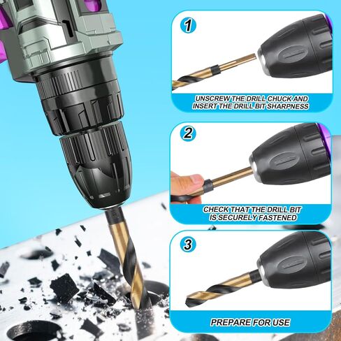5/8in Reduced Shank Twist Drill Bit, High Speed Hard Steel Metal Cobalt Drill Bit for Copper Aluminum Iron and Woodworking DIY Projects (Black, Gold) in Saudi Arabia