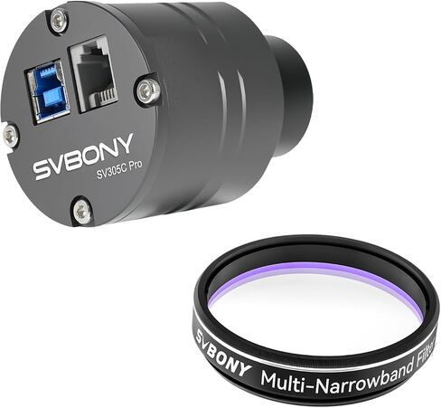 SVBONY SV305C Pro Telescope Camera, USB 3.0 High-Speed Transmission, 2MP IMX662 Sensor Bundle with SV240 1.25'' Filter, Multi-Narrowband Filter, Reduce Light Pollution for Astrophotography in Saudi Arabia