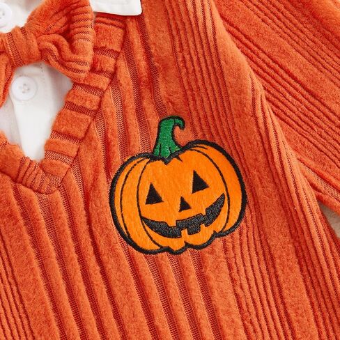 Twopumpkin Baby Boy First Christmas Outfit Newborn Trukey Knit Sweater Romper Long Sleeve Fleece Jumpsuit Warm Clothes in Saudi Arabia